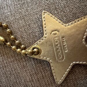 Coach Metallic Gold Star Keychain